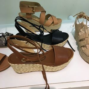 Brand New Michael Kors leather flatform lsandals